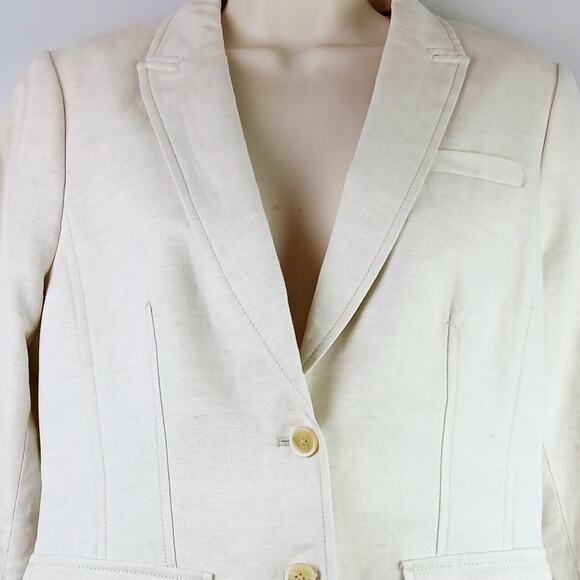 Banana Republic Women's SZ 8 Cotton Linen Blazer Natural - Picture 3 of 7